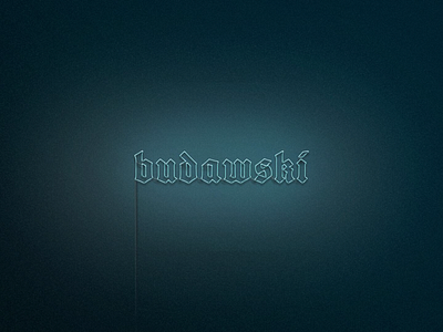 Budawski instagram minimal monochrome neon typography