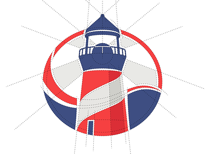 Lighthouse circle construction dotted illustrator light lighthouse logo sandor stripes wave