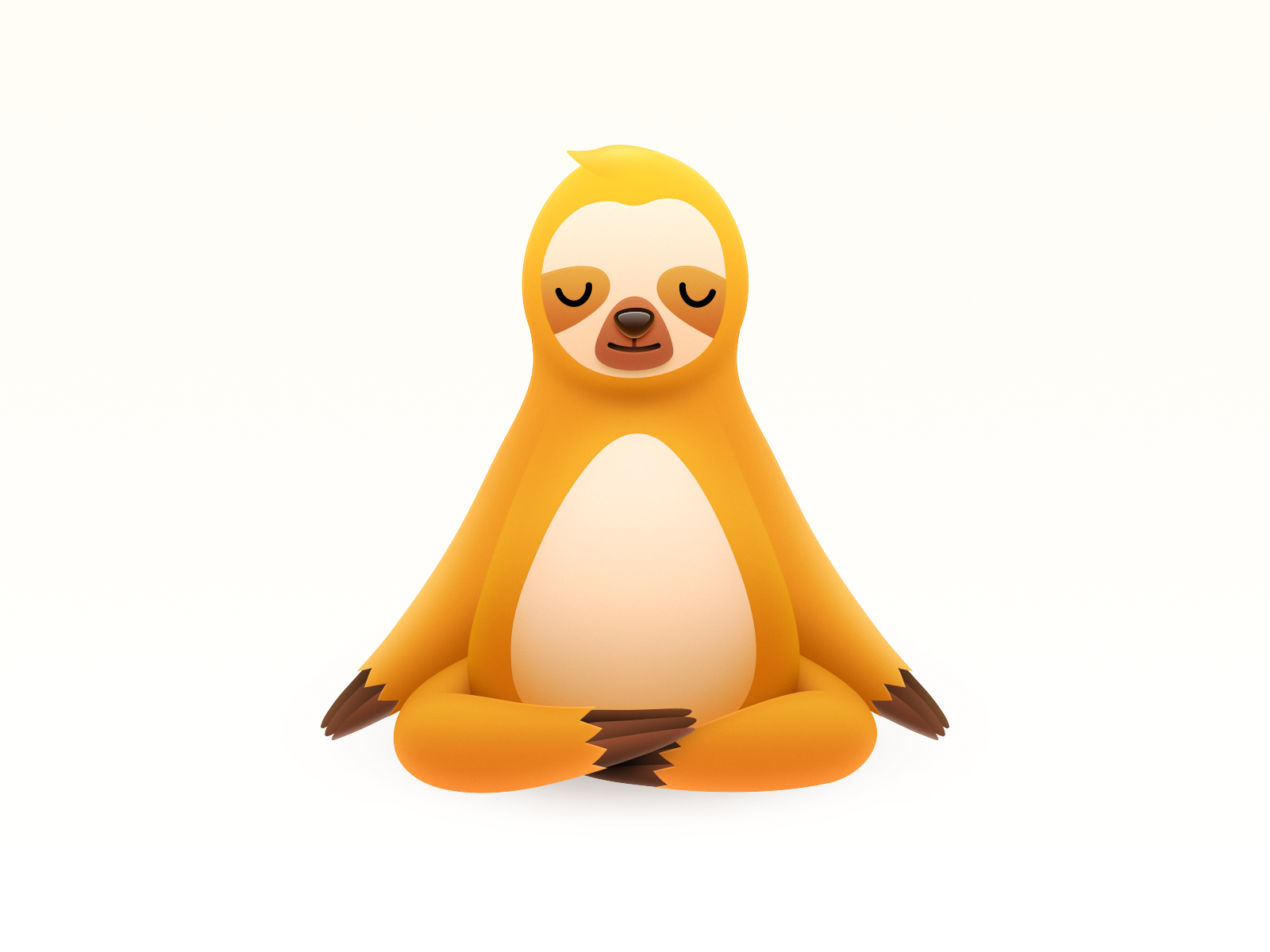 Yoga Sloth app icon character illustration cute animal deep thought iconography little sloth mac icon macos icon osx icon meditation meditate realistic sandor skeu skeuomorph skeuomorphism ui icon user interface icon ux icon yoga instructor yoga sloth zen