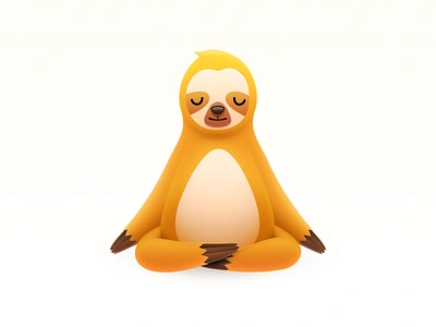 Yoga Sloth character illustration cute animal deep thought iconography little sloth mac icon macos icon osx icon meditation meditate operating system icon os icon realistic icon app icon sandor skeu icon skeuomorph icon skeuomorphism icon user interface icon ui icon gui yoga instructor yoga sloth zen