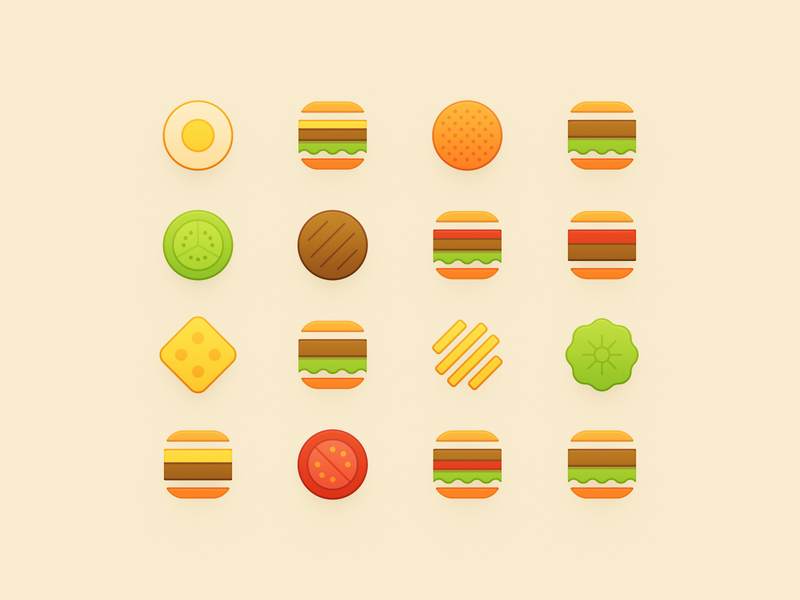 Burger Icon Set burger icon set burger king hamburger healthy food icon iconography illustration line mcdonald outline sandor sandwich vegetable
