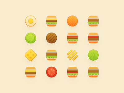 Burger Icon Set burger icon set