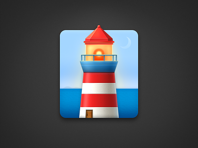 Lighthouse Icon app icon light lighthouse lookout mac icon macos icon osx icon ocean realistic sandor sea searchlight semaphore skeu skeuomorph skeuomorphism ui icon user interface icon ux icon watchtower