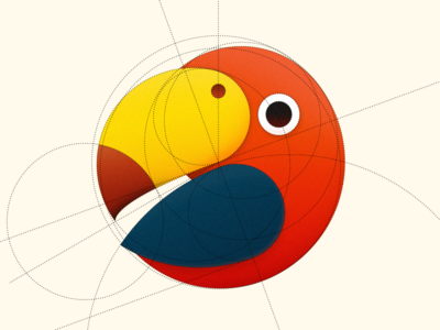 Parrot bird circle construction dotted logo parrot sandor stripes