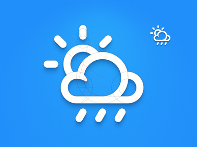Drizzle Sun cloud construction dotted drizzle icon logo nimbus rain sandor stripes sun weather