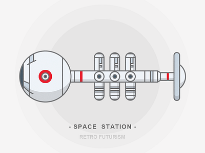 Space Station futurism iconography illustration outline retro retro futurism sandor sky space space station station