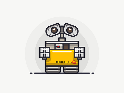 WALL·E character icon iconography illustration line movie outline pixar robot sandor wall·e