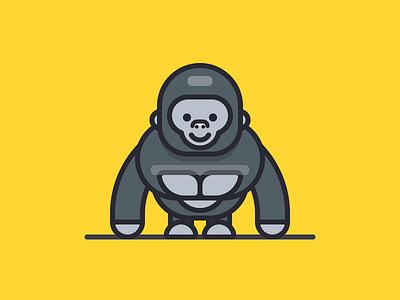 Gorilla animal cartoon character gorilla iconography illustration outline primate sandor