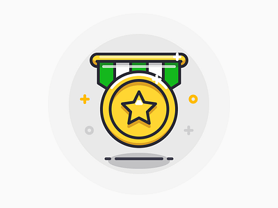 Medal award gold icon iconography illustration line medal outline prize sandor star