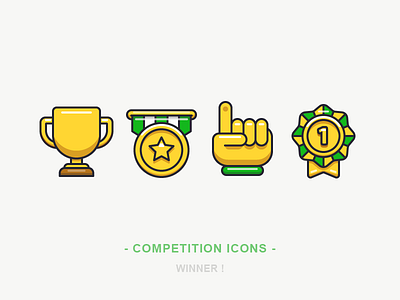 Competition Icons competition finger icon iconography illustration line medal outline sandor sport star trophy