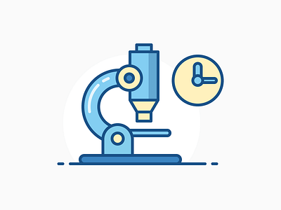 Microscope clock icon iconography illustration instrument line magnifier microscope outline sandor science tool