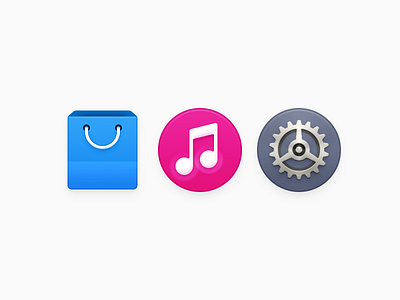 Small Icons app icon gear mac icon macos icon osx icon music music player note realistic sandor setting shop shopping bag skeu skeuomorph skeuomorphism store supermarket ui icon user interface icon ux icon