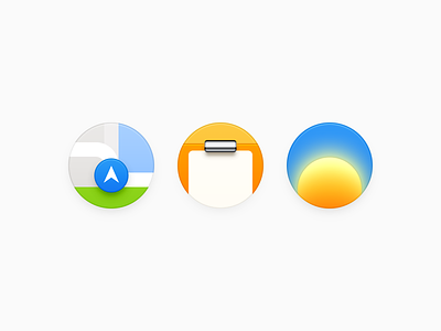 Small Icons 3 app icon clipboard folder gps location mac icon macos icon osx icon map maps navigation navigation map paper realistic sandor skeu skeuomorph skeuomorphism sun ui icon user interface icon ux icon weather forecast