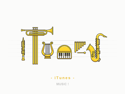 iTunes apple icon iconography illustration itunes line outline sandor