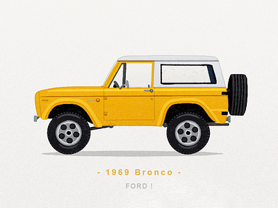 1969 Bronco bronco car ford icon iconography illustration sandor suv truck watercolor