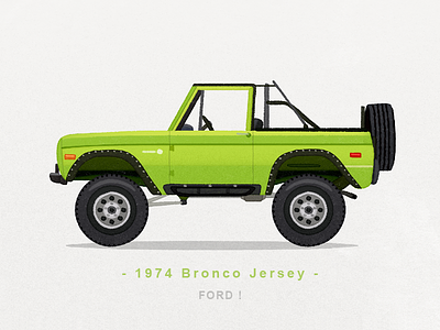 1974 Bronco Jersey bronco car ford ford bronco ford bronco jersey icon iconography illustration jersey sandor suv watercolor