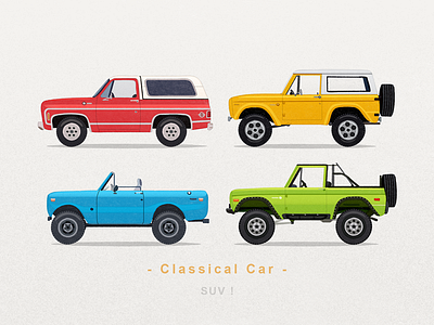 Classical Car bronco car classical car ford ford bronco icon iconography illustration sandor suv truck watercolor