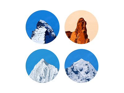 Peaks icon iconography illustration landscape mountain mountain peak natural peak rock sandor snow snow mountain