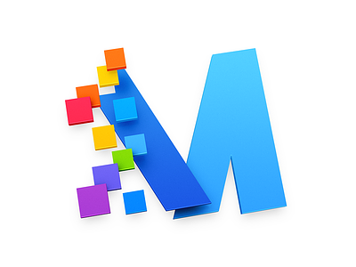 "M" Icon app icon building blocks logo m icon m logo mac icon macos icon osx icon pixel collage rainbow color realistic sandor skeu skeuomorph skeuomorphism ui icon user interface icon ux icon