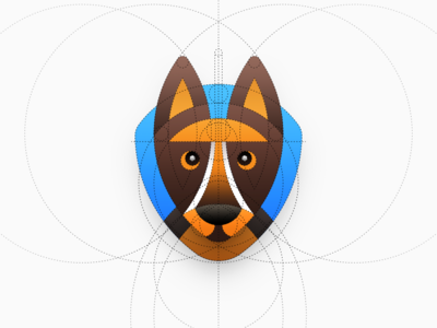 Shepherd Logo app icon circle construction dog dog logo german shepherd icon iconography illustration ios icon logo mac icon mac os icon macos icon os icon osx icon sandor shepherd stripes