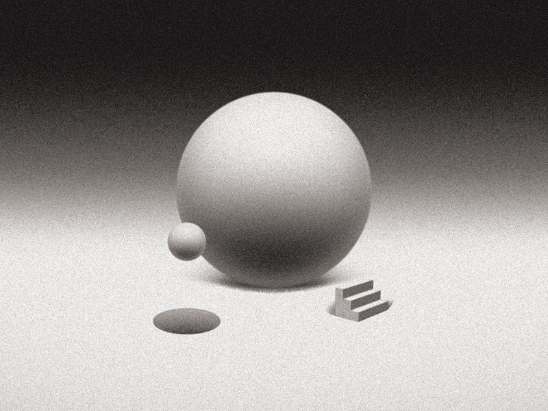 Sphere and stairs