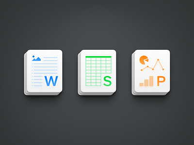 Office Icons 2 app icon chart excel form mac icon macos icon osx icon office pie chart powerpoint realistic sandor skeu skeuomorph skeuomorphism ui icon user interface icon ux icon word wps