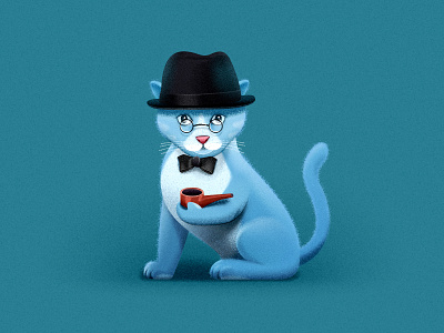 Schrödinger's Cat animal cat cute hat illustration kitten pipe sandor schrodinger schrödinger schrödinger cat top hat