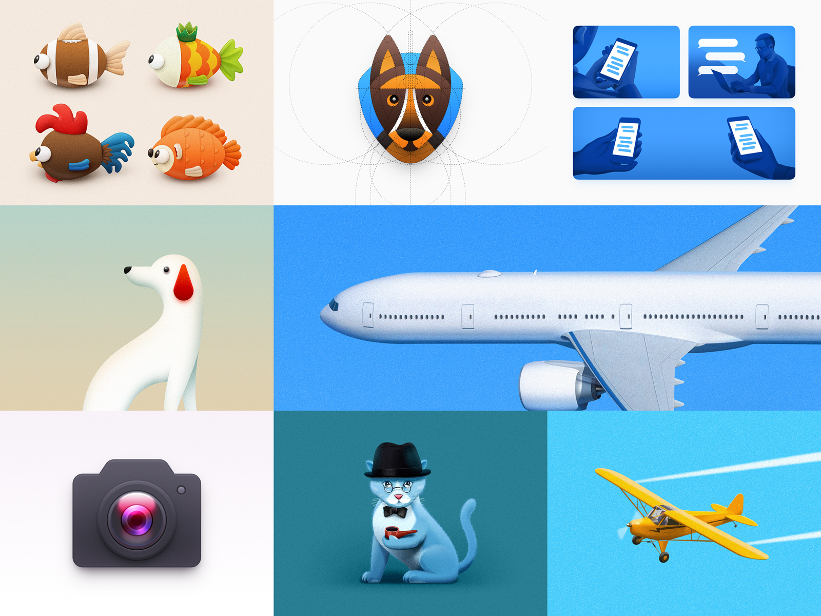 2018 Best Nine 2018 2018 best nine aircraft airliner animal app icon best camera camera icon cat chat dog fish icon illustration kitten light aircraft message sandor shepherd