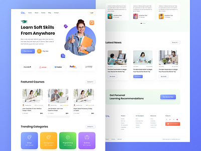 Online Learning Course Website Template creative design education web ui learning management system online learning wesbsite trendy web ui design ui design user interface web template