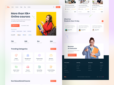 Online Course Learning Website Template V2 clean creative trendy ui ui design