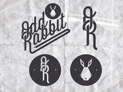 Odd Rabbit greyscale logos odd rabbit script wisdom