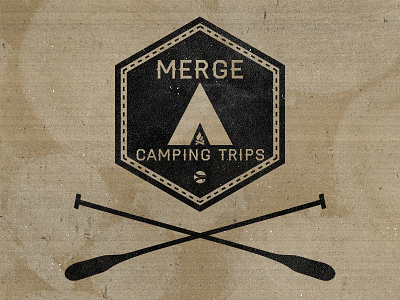 Merge Camping Trips badge camping flatirons merge paddles tent trips wood