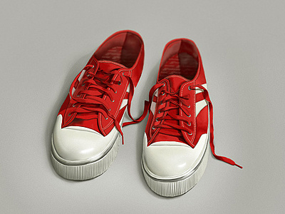 red sneakers