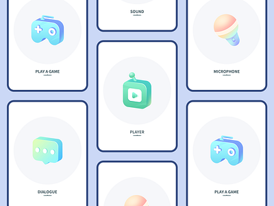 A set of 2.5D icons