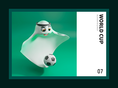 World Cup ip 3d blender brand image dumpling wrapper eyeball football green ip ip modeling ip rendering laib mouth qatar typesetting packaging world cup