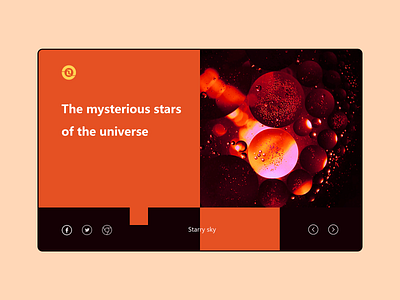 The mysterious stars Of the universe design ui web website 暖色 设计