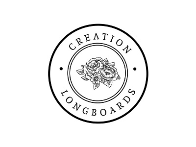 Creation Longboards branding design graphic graphic design hipster identity illustration logo logo design longboard longboards miami millenial rose skating