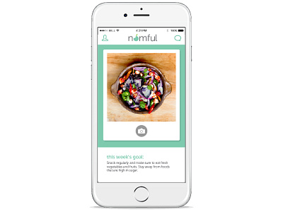 Nomful Application- Main page application application design branding dietitian food health ios nomful swipe to navigate ux