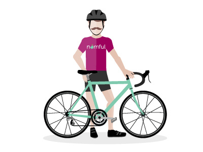 Nomful Biker bicycle bikes branding food illustration illustrator nomful vector