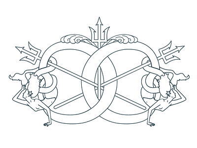 Aegir Mermaids aegir illustration illustrator line logo mermaid nautical nordic tattoo trident yoga