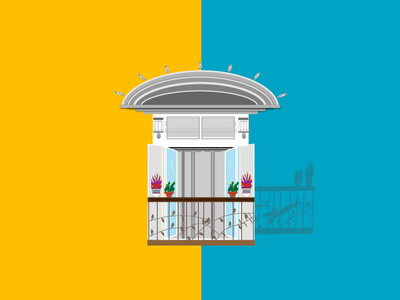 Balcony balcony clean color colorpalette colors concept design home illustration minimal minimalist patio plants