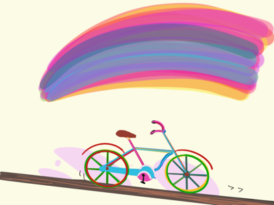 Bike Ride bike colors fun illustration rainbow ride road travel
