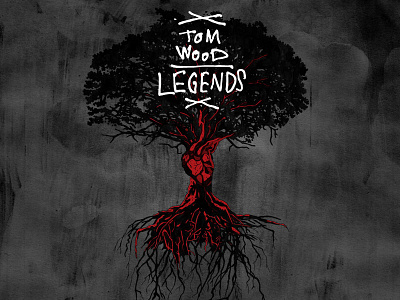 Tom Wood Legends drawing exhibit illustration logo tom wood tree