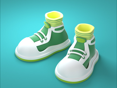 cartoon shoes 3d character design fashion style ui