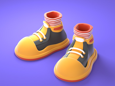 cartoon shoes 3d character design illustration style ui