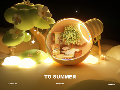 Island 3d character graphic design illustration style