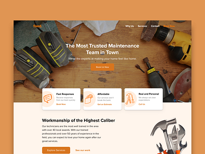 Maintenance Company - Landing Page business construction design drawing landing page maintenance product design tools ui web webdesign website