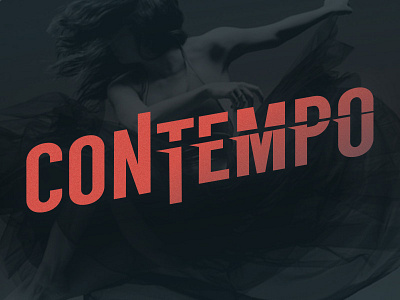 Contempo Logo community coral dance logo modern movement sharp tempo wordmark