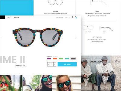 PDP Redesign desktop eyewear shades sunglasses ui