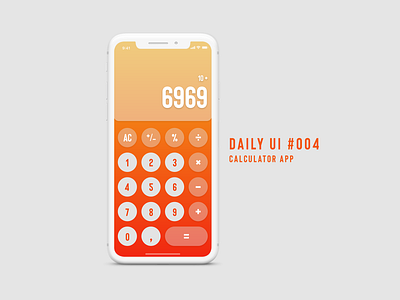 DailyUI Challenge #004 - Calculator app